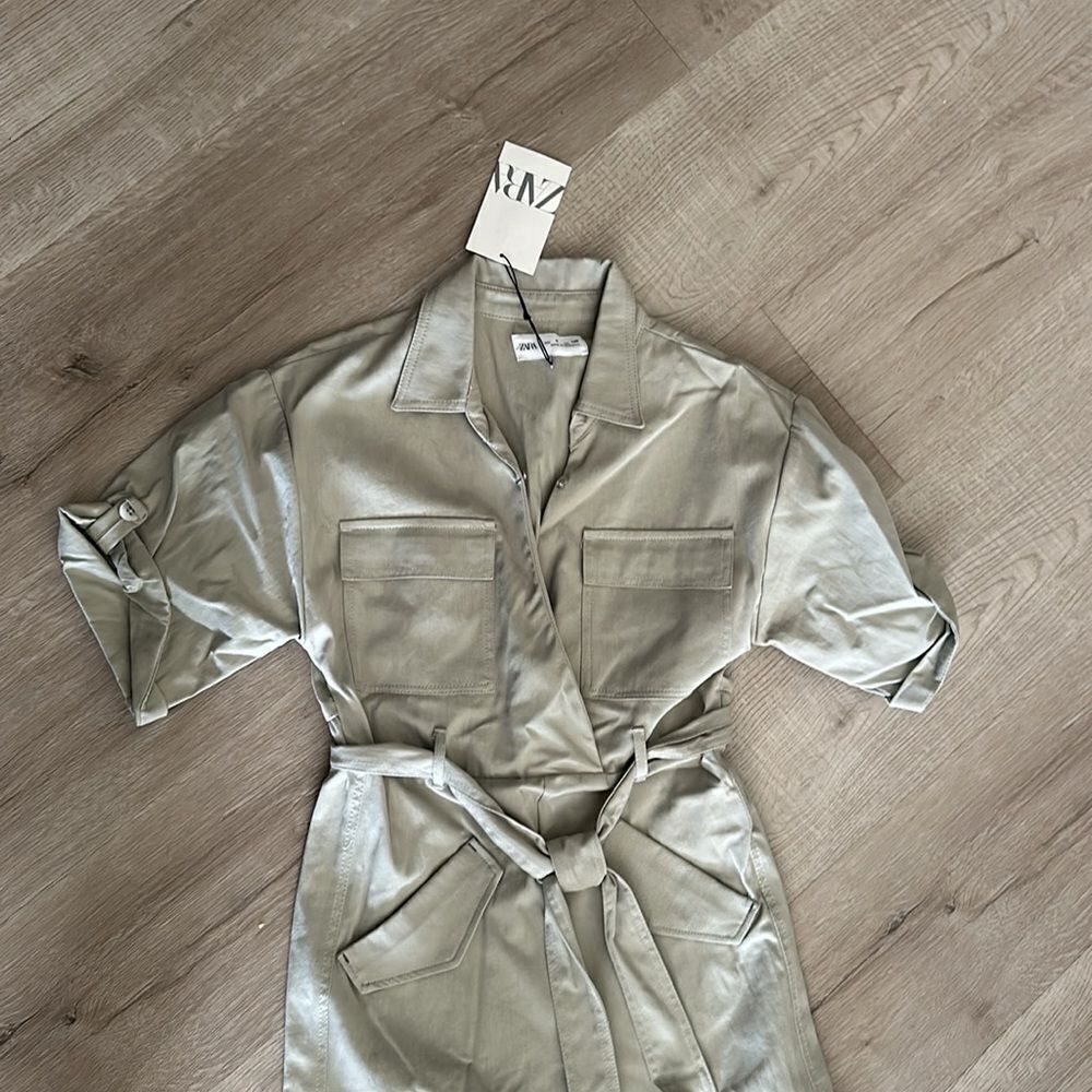 ZARA Kids | Light Green | FULL LENGTH UTILITY JUMPSUIT - Picture 7 of 7